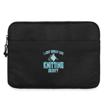I Just Really Like Knitting Funny Yarn Hobby - Laptoptasche 15" - Schwarz - Vorne