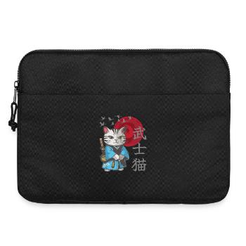 Katze Anime japanisch Samurai Kätzchen - Laptoptasche 15" - Schwarz - Vorne