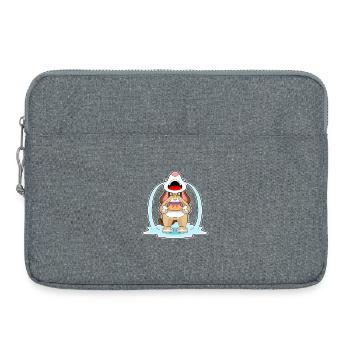 Gâteau d’anniversaire de chien - Sacoche pour ordinateur portable 15 pouces - gris chiné - Devant