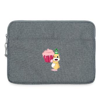 Cupcake d’anniversaire de hamster - Sacoche pour ordinateur portable 15 pouces - gris chiné - Devant
