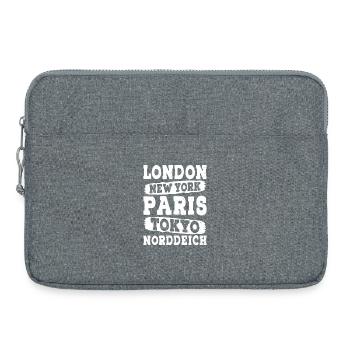 Vacances à la mer du Nord LONDRES NEW YORK PARIS TOKYO - Sacoche pour ordinateur portable 15 pouces - gris chiné - Devant