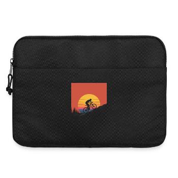 Mountain Biker Sunset Silhouette - Laptop bag 15" - black - Front