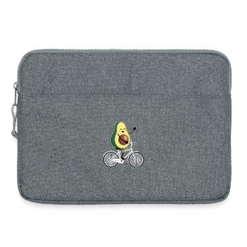Funny Mountain Biker Avocado - Laptop bag 15" - heather grey - Front