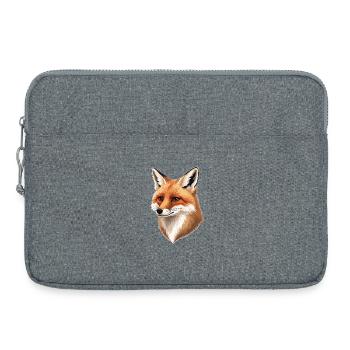 Fuchs Kopf Illustration: Warme Naturtöne - Laptoptasche 15" - Grau meliert - Vorne