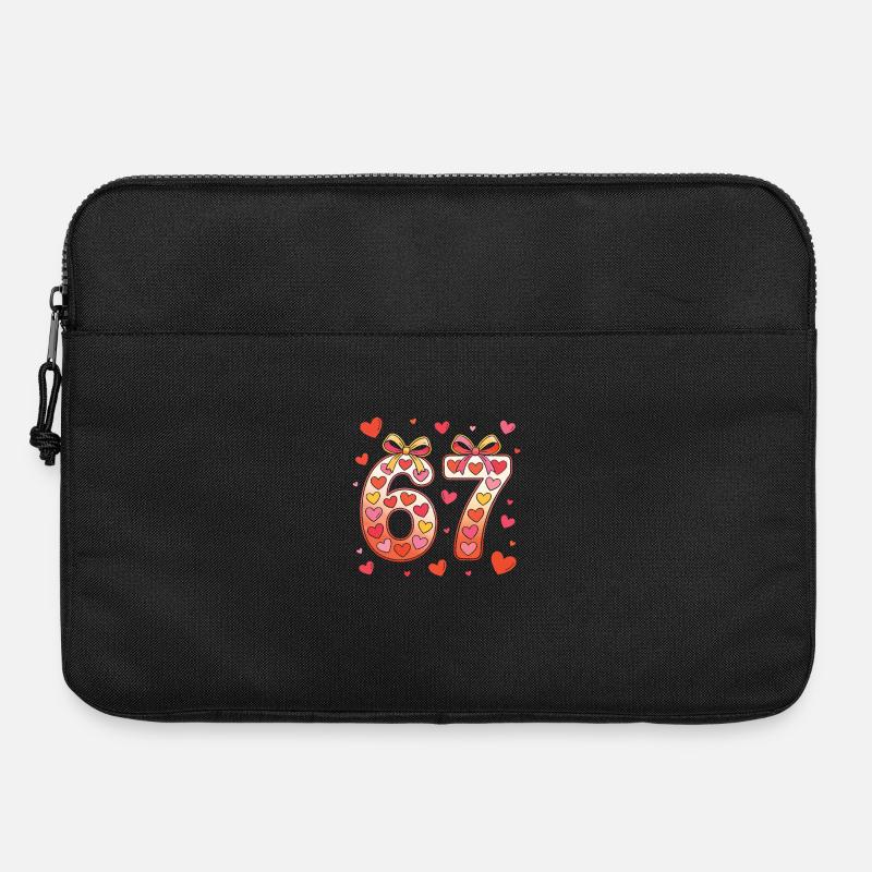 Conception du nœud en forme de cœur de 67 anniversaires - Sacoche pour ordinateur portable 15 pouces - noir