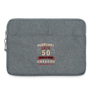 50e anniversaire – Année – février 1976 - Sacoche pour ordinateur portable 15 pouces - gris chiné - Devant