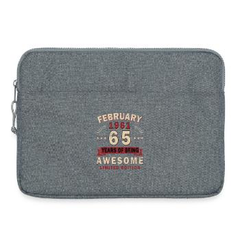 Février 1961 Meilleur cadeau février 1961 - Sacoche pour ordinateur portable 15 pouces - gris chiné - Devant
