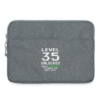 35 Anniversaire Gamer Niveau 35 débloqué - Sacoche pour ordinateur portable 15 pouces - gris chiné - Devant