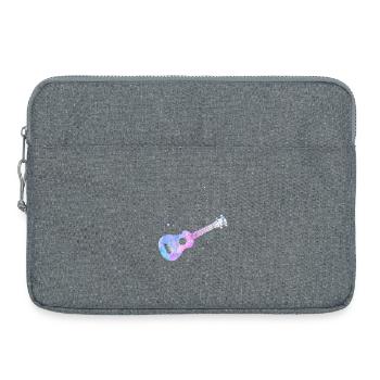Aquarelle ukulélé hawaïen - Sacoche pour ordinateur portable 15 pouces - gris chiné - Devant