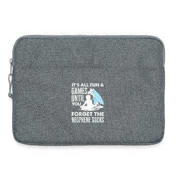 Surfen Surfboarder Bodyboarder - Laptoptasche 15" - Grau meliert - Vorne