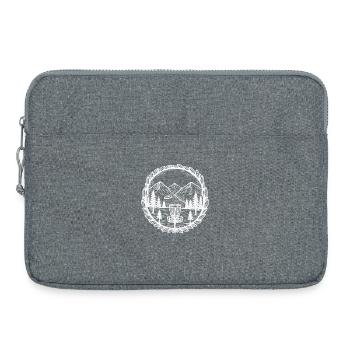 Disc Golf Mountain Scene Flying Disc Basket - Laptop bag 15" - heather grey - Front