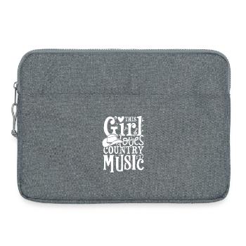 This girl loves country music - Laptop bag 15" - heather grey - Front
