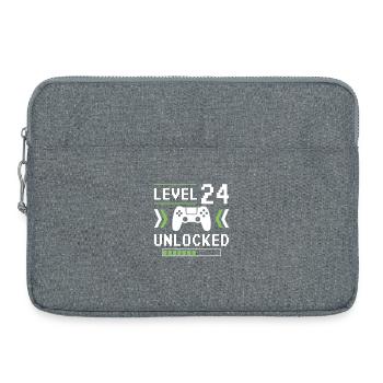 24. Geburtstag Level 24 unlocked - Laptoptasche 15" - Grau meliert - Vorne