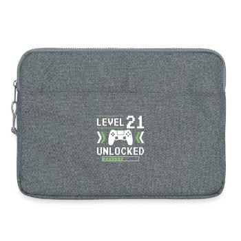 21. Geburtstag Level 21 unlocked - Laptoptasche 15" - Grau meliert - Vorne