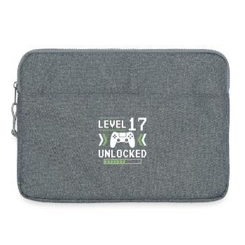 17. Geburtstag Level 17 unlocked - Laptoptasche 15" - Grau meliert - Vorne