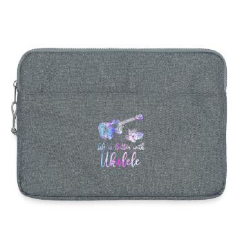 Hawaiian Ukulele Uke Watercolor - Laptoptasche 15" - Grau meliert - Vorne