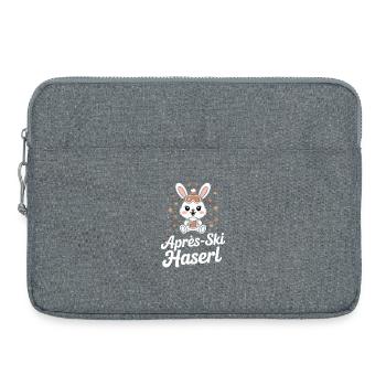 Apres Ski Haserl Hüttengaudi Skifahrerin Skihaserl - Laptoptasche 15" - Grau meliert - Vorne