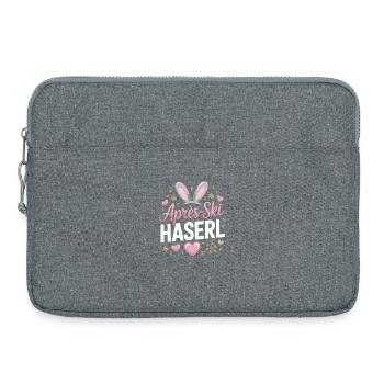 Apres Ski Haserl Hüttengaudi Skifahrerin Skihaserl - Laptoptasche 15" - Grau meliert - Vorne