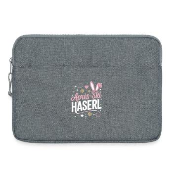Apres Ski Haserl Hüttengaudi Skifahrerin Skihaserl - Laptoptasche 15" - Grau meliert - Vorne