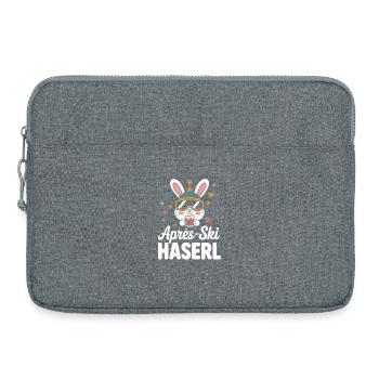 Apres Ski Haserl Hüttengaudi Skifahrerin Skihaserl - Laptoptasche 15" - Grau meliert - Vorne
