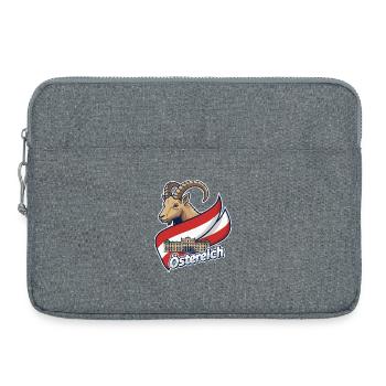 Ibex with Austria flag - Laptop bag 15" - heather grey - Front