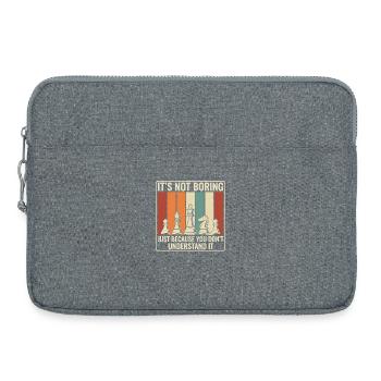 Chess is not boring – Retro Strategy Desi - Laptop bag 15" - heather grey - Front