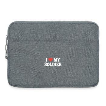 I love my Soldier - Laptop bag 15" - heather grey - Front