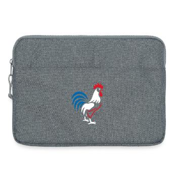 Coq vibrant bleu rouge - Sacoche pour ordinateur portable 15 pouces - gris chiné - Devant
