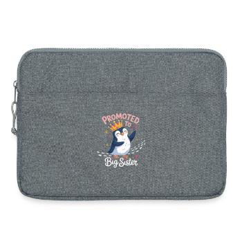 Promoted to Big Sister Penguin Design - Laptop bag 15" - heather grey - Front