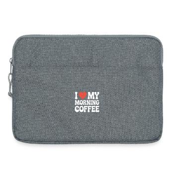 Ich liebe meinen Morgenkaffee - Laptoptasche 15" - Grau meliert - Vorne