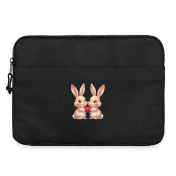 Twin Bunny Heart Joy - Laptop bag 15" - black - Front
