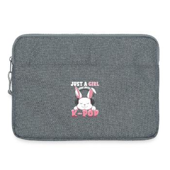 K-Pop Bunny with Headphones - Laptop bag 15" - heather grey - Front