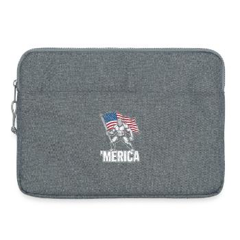 America Bigfoot Drôle 4 juillet Bigfoot Ameri - Sacoche pour ordinateur portable 15 pouces - gris chiné - Devant