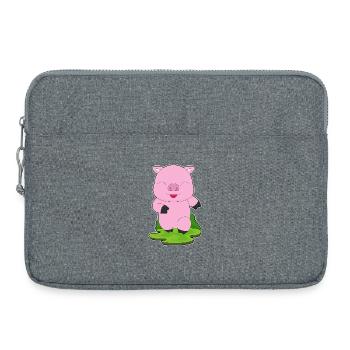 Cochon Jogger Jogging Sport - Sacoche pour ordinateur portable 15 pouces - gris chiné - Devant