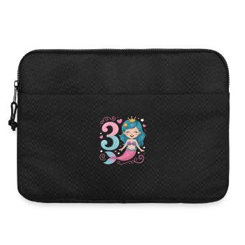 3e anniversaire de la sirène 3 ans - Sacoche pour ordinateur portable 15 pouces - noir - Devant