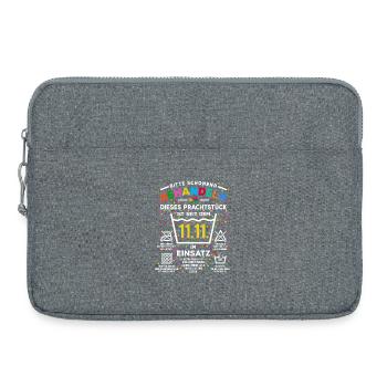 seit 11.11. im Einsatz | Karneval Kostüm - Laptoptasche 15" - Grau meliert - Vorne