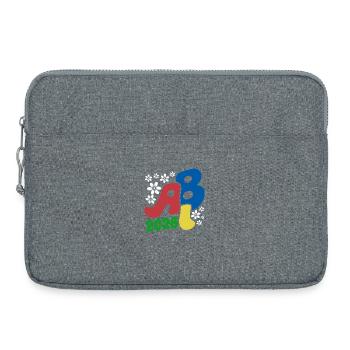 ABI 2026 Blüten Retro Abitur Geschenk  - Laptoptasche 15" - Grau meliert - Vorne