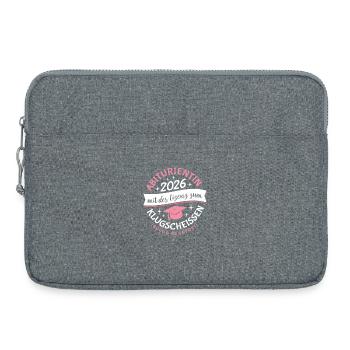 Abiturientin 2026 - Abitur - Klugscheißer Lizenz - Laptoptasche 15" - Grau meliert - Vorne