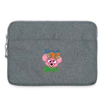 Karnevals Maus | Big Face Kostüm Verkleidung - Laptoptasche 15" - Grau meliert - Vorne