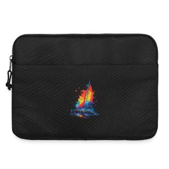 Katamaran – Segelboot Mehrhüllen-Splash Art Bunt - Laptoptasche 15" - Schwarz - Vorne