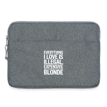 Everything I Love Illegal Expensive Blonde Men - Laptop bag 15" - heather grey - Front