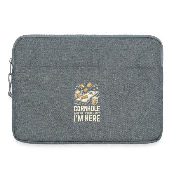 Cornhole And Beer  - Laptop bag 15" - heather grey - Front