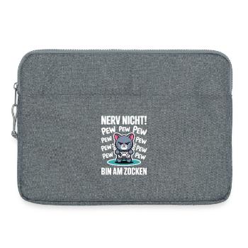 Nerv nicht bin am Zocken Gamer Katze Design - Laptoptasche 15" - Grau meliert - Vorne