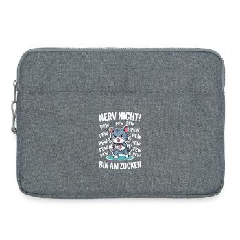 Nerv nicht bin am Zocken Gamer Katze Design - Laptoptasche 15" - Grau meliert - Vorne