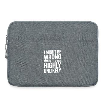 Might Be Wrong But Highly Unlikely Know-It-All - Laptop bag 15" - heather grey - Front