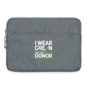 Grüne Organspende Lebensretter - Laptoptasche 15" - Grau meliert - Vorne