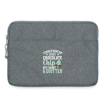 Minz-Schokoladen-Chip-Kugel-Sahne-Geschmack Minze - Laptoptasche 15" - Grau meliert - Vorne