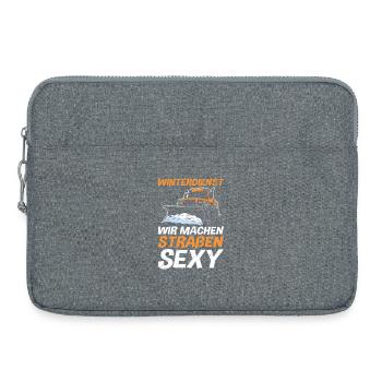 WINTERDIENST WIR MACHEN STRAßEN SEXY Lustig - Laptoptasche 15" - Grau meliert - Vorne