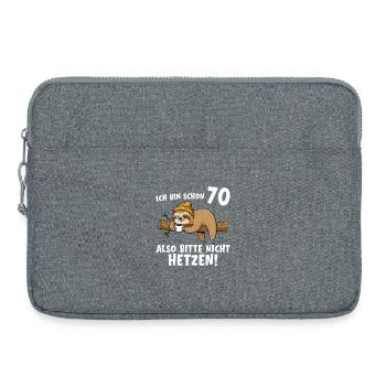 70. Geburtstag Bitte nicht hetzen 70 Jahre - Laptoptasche 15" - Grau meliert - Vorne