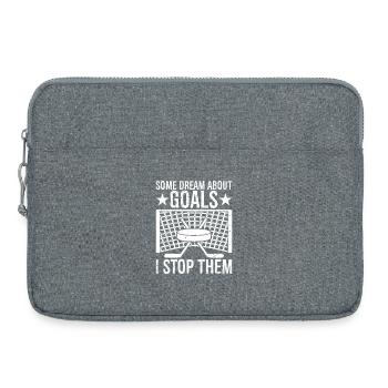 Certains rêvent de buts, je les arrête, hockey rétro - Sacoche pour ordinateur portable 15 pouces - gris chiné - Devant